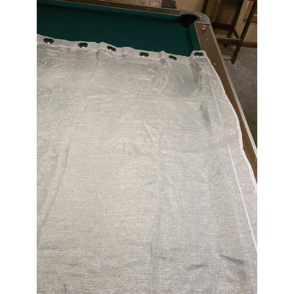 7 Panels - Silver Metallic Coarse Sheer Curtain 62